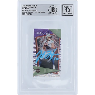 Justin Herbert Los Angeles Chargers Autographed 2022 Panini Legacy Diamond #UL-31 #/10 Beckett Fanatics Witnessed Authenticated 10 Card