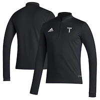 Men's adidas Black Troy University Trojans Sideline Entrada22 Quarter-Zip Pullover Top