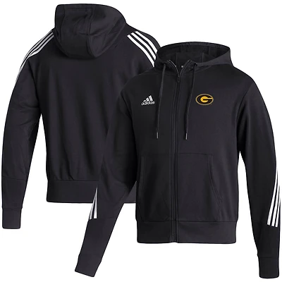 Men's adidas Black Grambling Tigers Sideline Fashion Full-Zip Pullover Hoodie