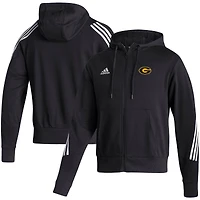 Men's adidas Black Grambling Tigers Sideline Fashion Full-Zip Pullover Hoodie