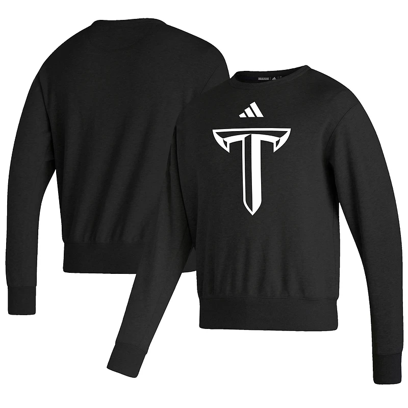 Men's adidas Black Troy University Trojans Sideline Premium Retro Crew Pullover