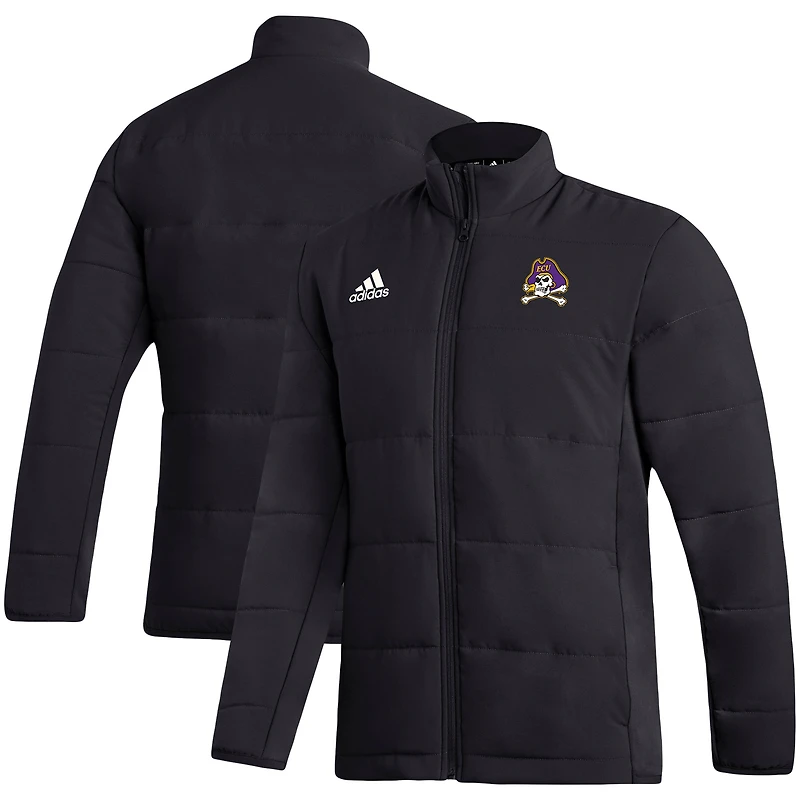Men's adidas Black ECU Pirates Sideline Midweight Full-Zip Jacket
