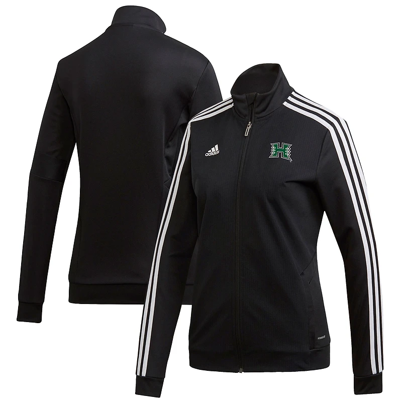 Women's adidas Black Hawaii Rainbow Warriors Sideline Tiro19 Training Full-Zip Jacket