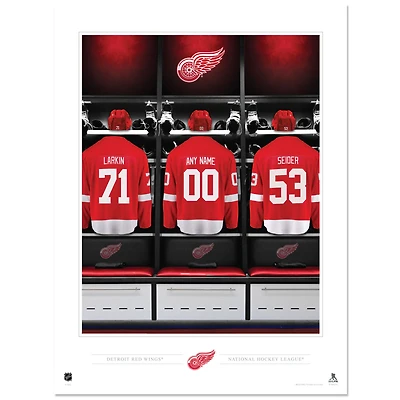Detroit Red Wings 12" x 16" Personalized Locker Room Photo Print
