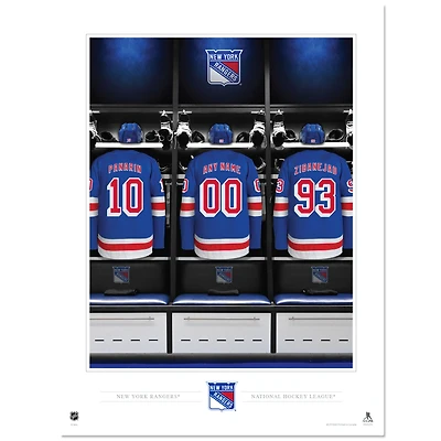 New York Rangers 12" x 16" Personalized Locker Room Photo Print