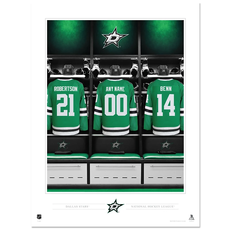 Dallas Stars 12" x 16" Personalized Locker Room Photo Print