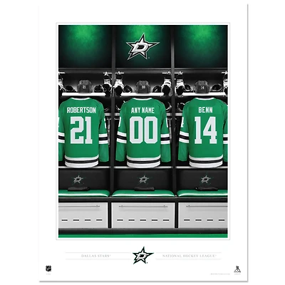 Dallas Stars 12" x 16" Personalized Locker Room Photo Print
