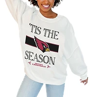 Women's Gameday Couture White Arizona Cardinals Oversized Take A Holiday Pullover Sweatshirt