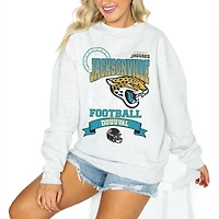 Women's Gameday Couture Ash Jacksonville Jaguars Oversized Run the Show Pullover Sweatshirt