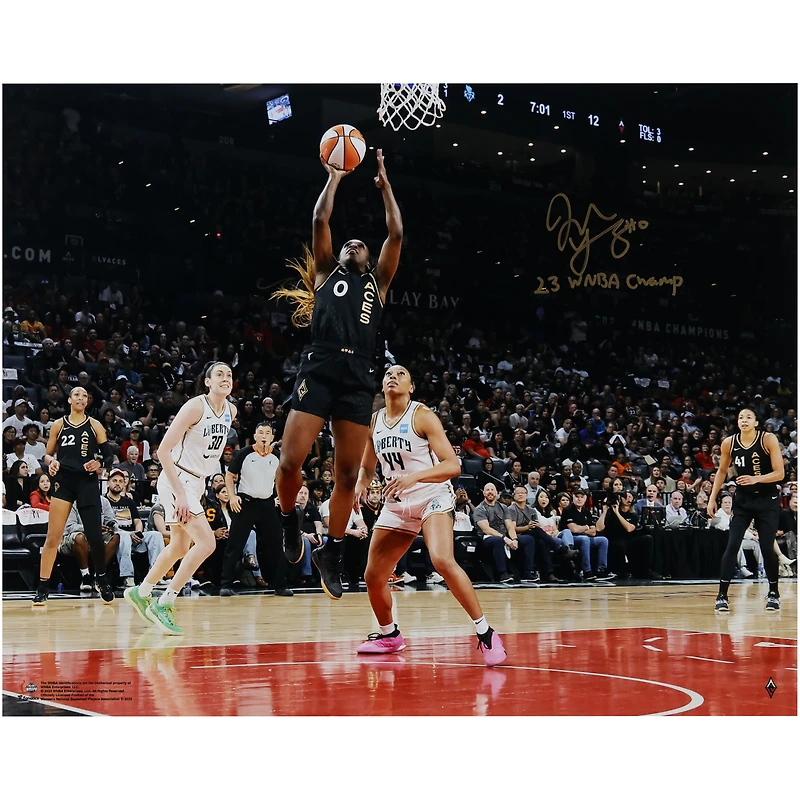 Jackie Young Las Vegas Aces 2023 WNBA Finals Champion Autographed 16" x 20" Action Photograph