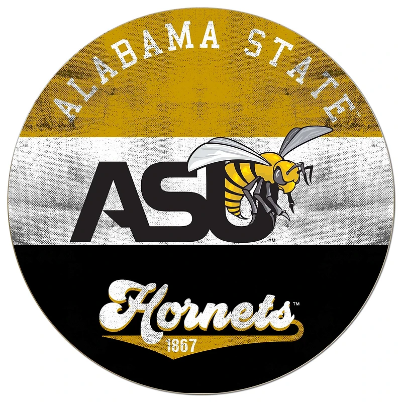 Alabama State Hornets 20'' x 20'' Retro Logo Circle Sign