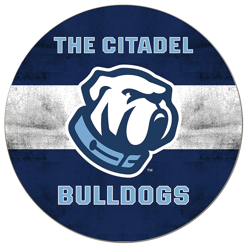 Citadel Bulldogs 20'' x 20'' Retro Logo Circle Sign