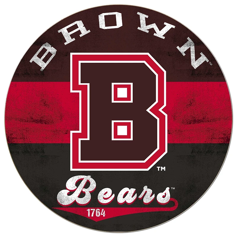 Brown Bears 20'' x 20'' Retro Logo Circle Sign