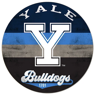 Yale Bulldogs 20'' x 20'' Retro Logo Circle Sign