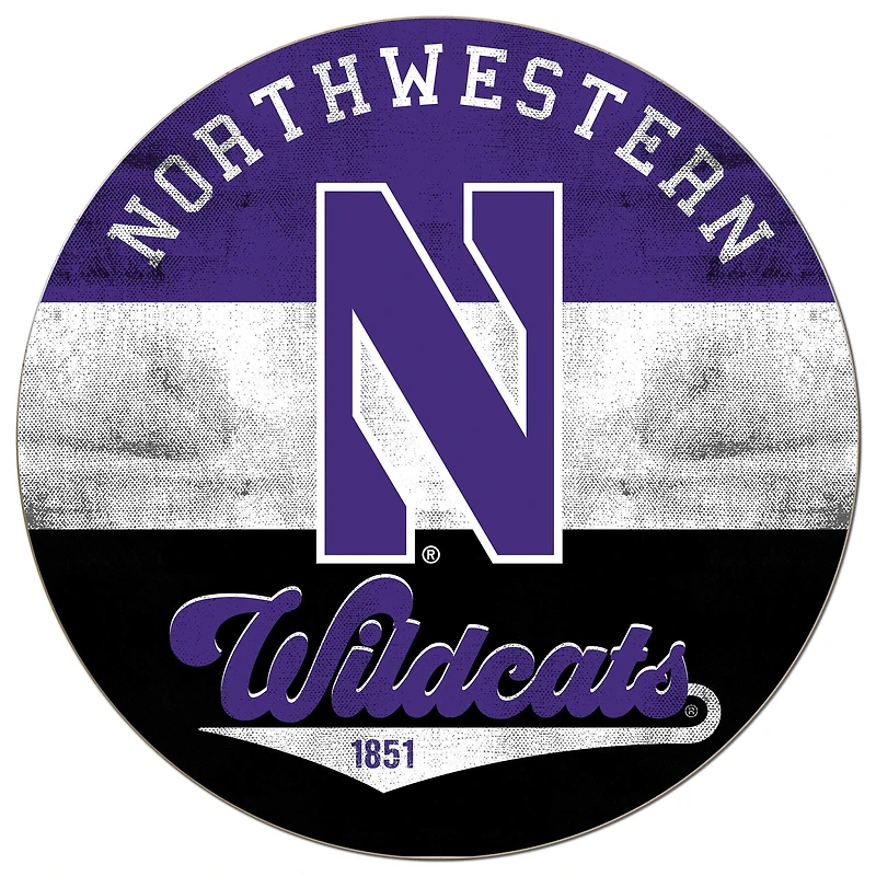 Northwestern Wildcats 20'' x 20'' Retro Logo Circle Sign