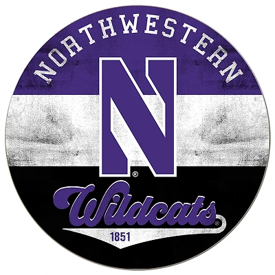 Northwestern Wildcats 20'' x 20'' Retro Logo Circle Sign
