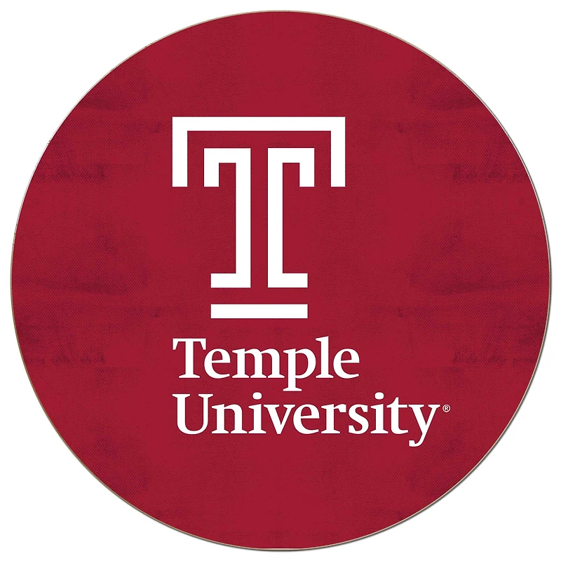 Temple Owls 20'' x 20'' Retro Logo Circle Sign