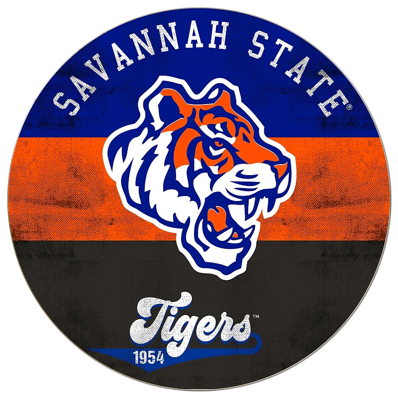 Savannah State Tigers 20'' x 20'' Retro Logo Circle Sign