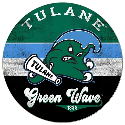 Tulane Green Wave 20'' x 20'' Retro Logo Circle Sign