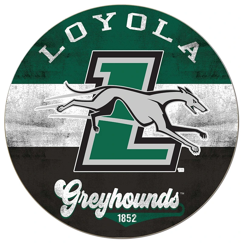 Loyola Greyhounds 20'' x 20'' Retro Logo Circle Sign