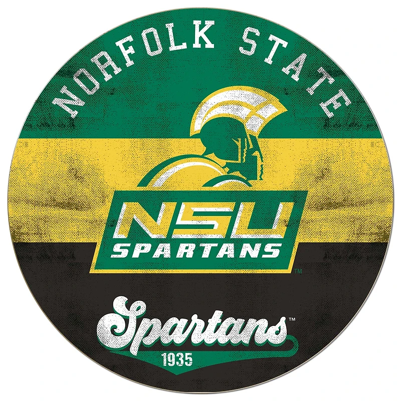 Norfolk State Spartans 20'' x 20'' Retro Logo Circle Sign