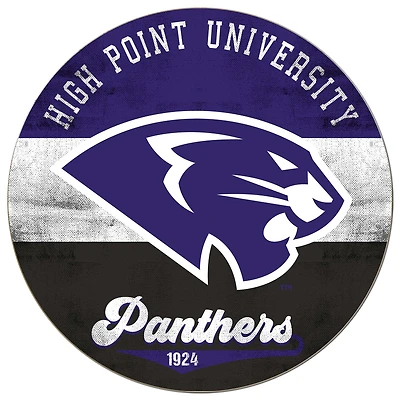 High Point Panthers 20'' x 20'' Retro Logo Circle Sign