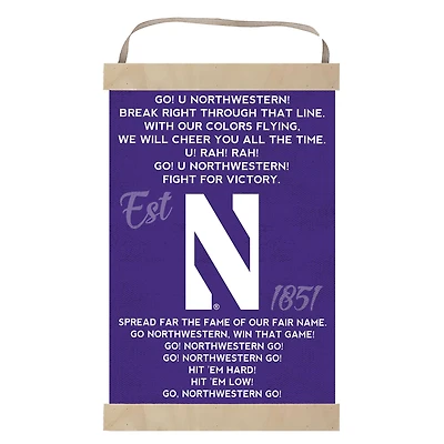 Northwestern Wildcats Fight Song Banner Sign