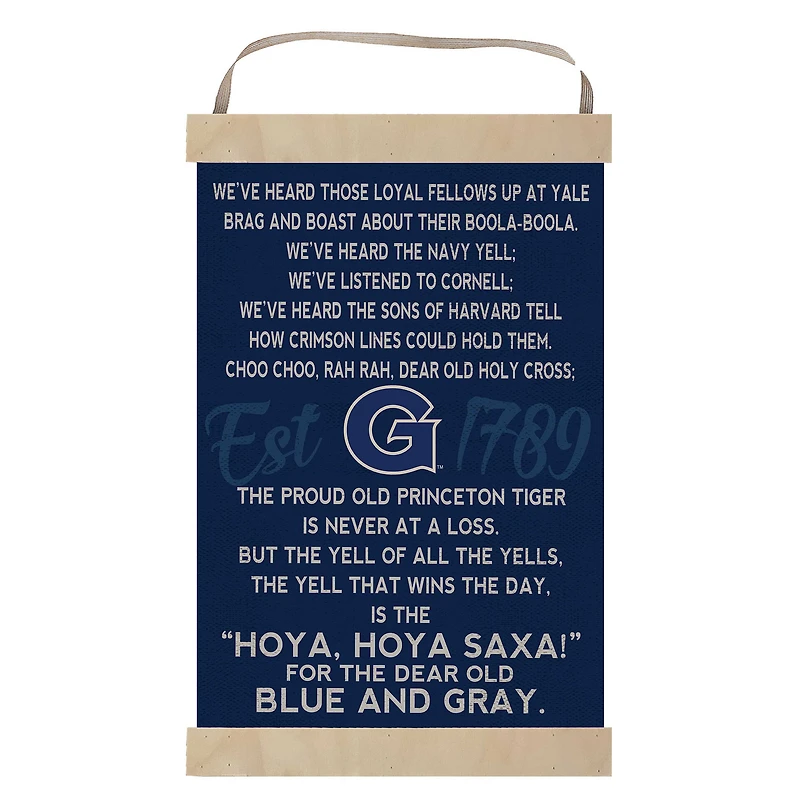 Georgetown Hoyas Fight Song Banner Sign