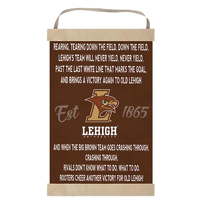 Lehigh Mountain Hawks Fight Song Banner Sign