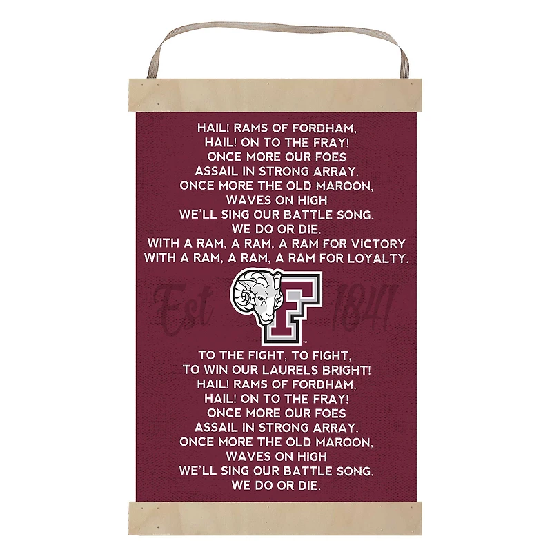 Fordham Rams Fight Song Banner Sign