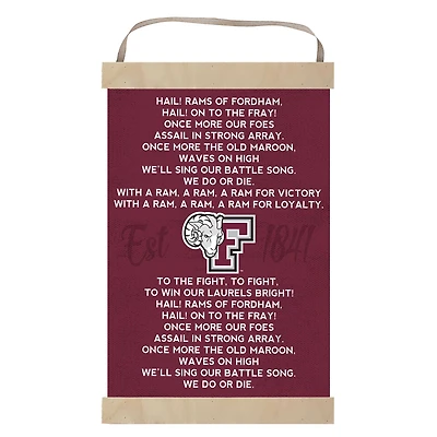 Fordham Rams Fight Song Banner Sign