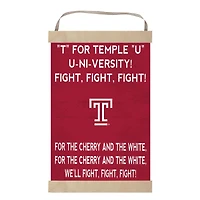 Temple Owls Fight Song Banner Sign