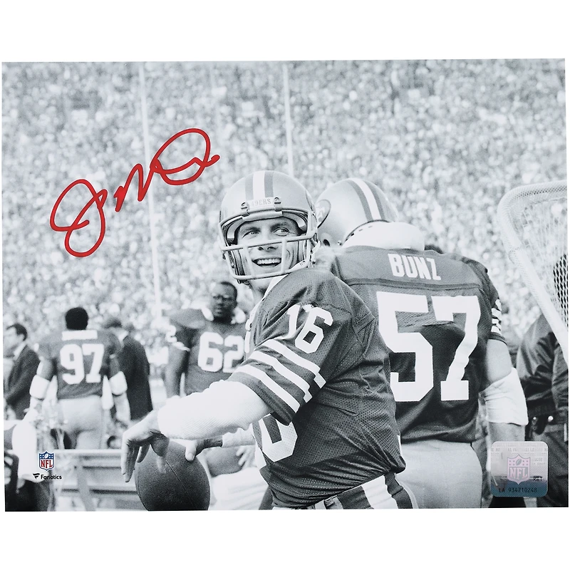 Joe Montana San Francisco 49ers Autographed 8" x 10" Black & White Warm Up Photograph