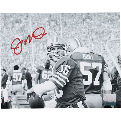 Joe Montana San Francisco 49ers Autographed 8" x 10" Black & White Warm Up Photograph