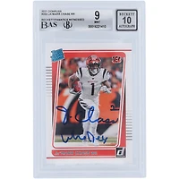 Ja'Marr Chase Cincinnati Bengals Autographed 2021 Panini Donruss #262 Beckett Fanatics Witnessed Authenticated 9/10 Rookie Card with "Who Dey" Inscription