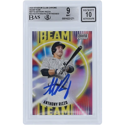 Anthony Rizzo New York Yankees Autographed 2022 Topps Stadium Club Chrome Beam Team #BT-10 Beckett Fanatics Witnessed Authenticated 9/10 Card