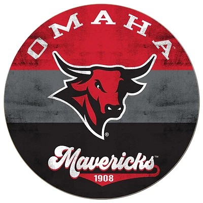 Nebraska Omaha Mavericks 20'' x 20'' Retro Logo Circle Sign