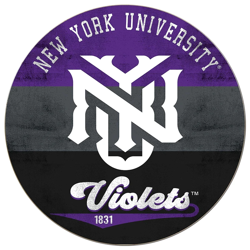 NYU Violets 20'' x 20'' Retro Logo Circle Sign