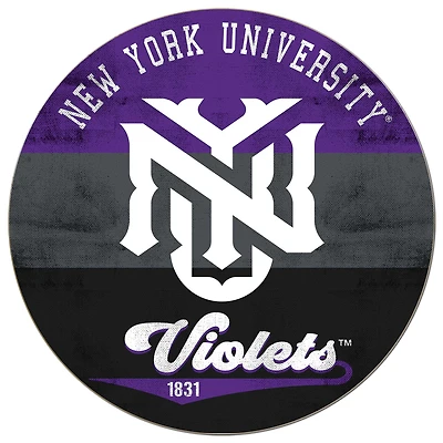 NYU Violets 20'' x 20'' Retro Logo Circle Sign