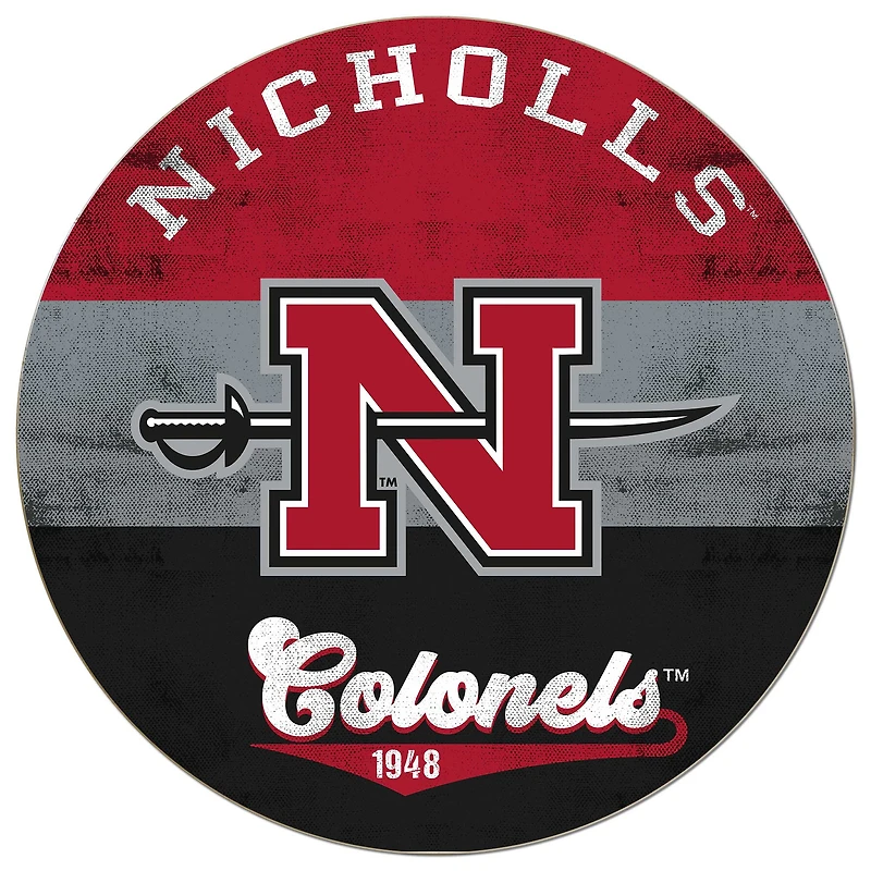 Nicholls State Colonels 20'' x 20'' Retro Logo Circle Sign