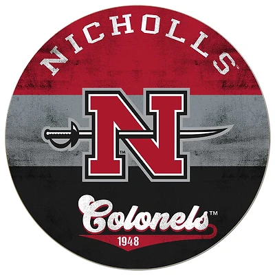 Nicholls State Colonels 20'' x 20'' Retro Logo Circle Sign