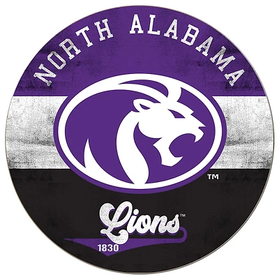 North Alabama Lions 20'' x 20'' Retro Logo Circle Sign