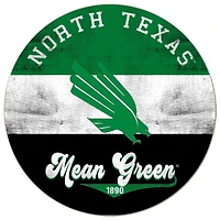 North Texas Mean Green 20'' x 20'' Retro Logo Circle Sign
