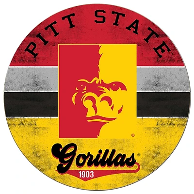 Pittsburg State Gorillas 20'' x 20'' Retro Logo Circle Sign