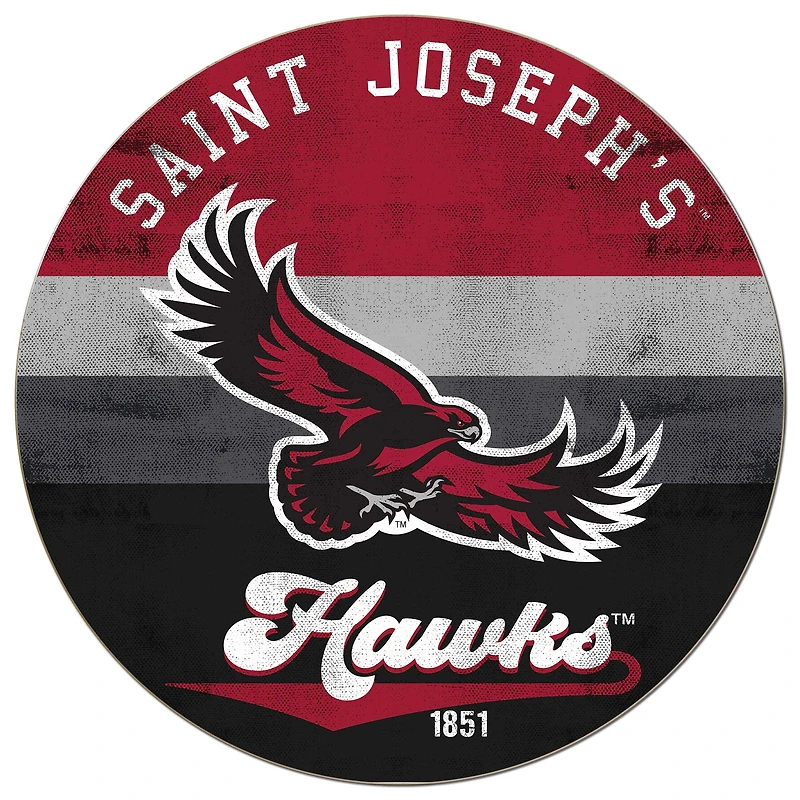 Saint Joseph's Hawks 20'' x 20'' Retro Logo Circle Sign