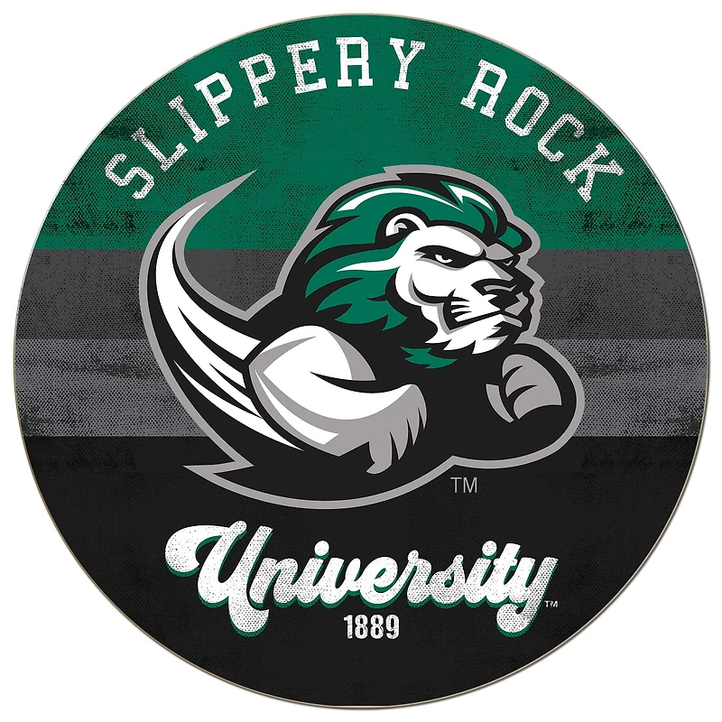 Slippery Rock Pride 20'' x 20'' Retro Logo Circle Sign