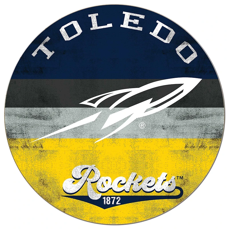 Toledo Rockets 20'' x 20'' Retro Logo Circle Sign