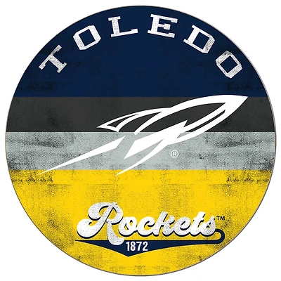 Toledo Rockets 20'' x 20'' Retro Logo Circle Sign