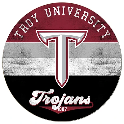 Troy University Trojans 20'' x 20'' Retro Logo Circle Sign