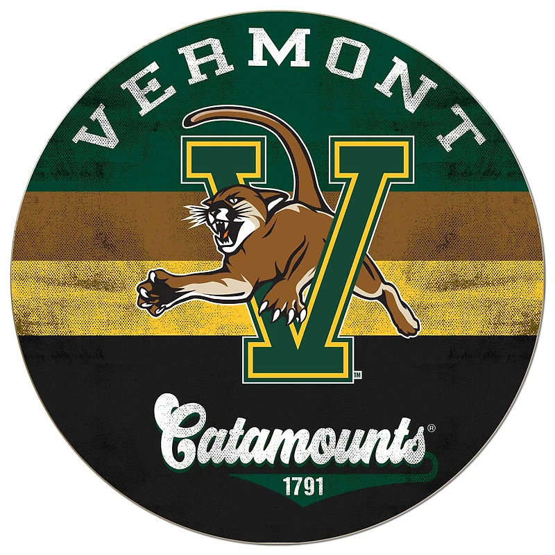 Vermont Catamounts 20'' x 20'' Retro Logo Circle Sign
